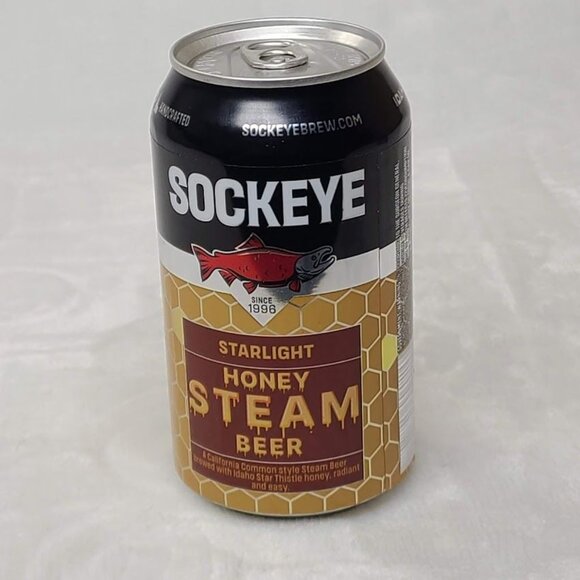 Sockeye Brewing Boise ID Starlight Honey Steam IPA Empty Beer Can Bottom Opened - Picture 4 of 7